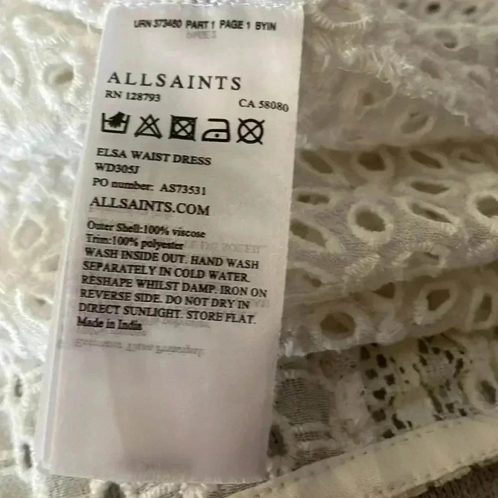 All Saints Esla Waist Dress Size 2 - Picture 10 of 10